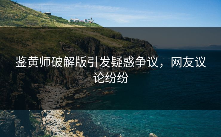 鉴黄师破解版引发疑惑争议，网友议论纷纷