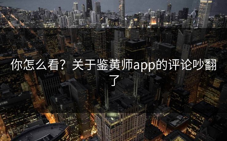 你怎么看？关于鉴黄师app的评论吵翻了