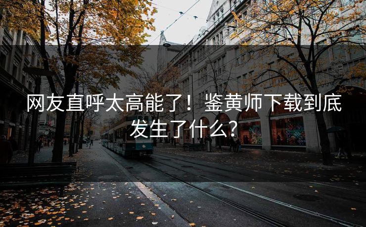 网友直呼太高能了！鉴黄师下载到底发生了什么？