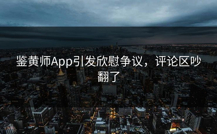 鉴黄师App引发欣慰争议，评论区吵翻了