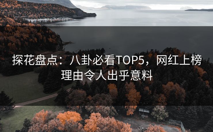 探花盘点：八卦必看TOP5，网红上榜理由令人出乎意料
