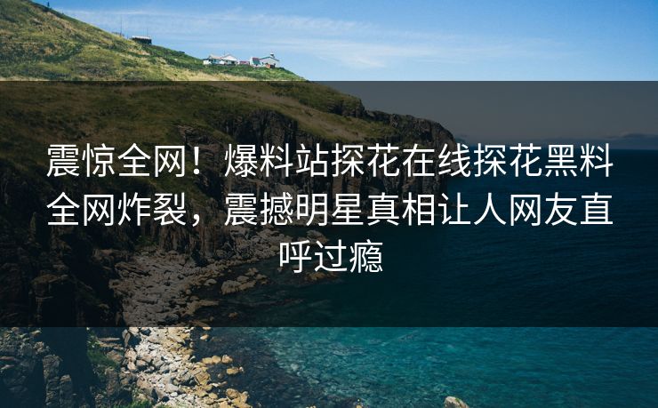 震惊全网！爆料站探花在线探花黑料全网炸裂，震撼明星真相让人网友直呼过瘾