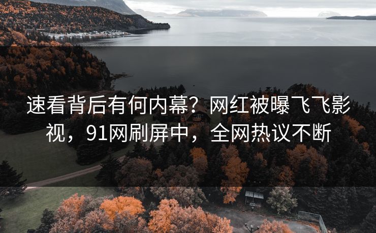 速看背后有何内幕？网红被曝飞飞影视，91网刷屏中，全网热议不断