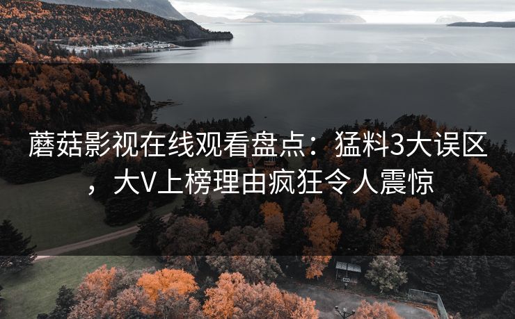 蘑菇影视在线观看盘点：猛料3大误区，大V上榜理由疯狂令人震惊